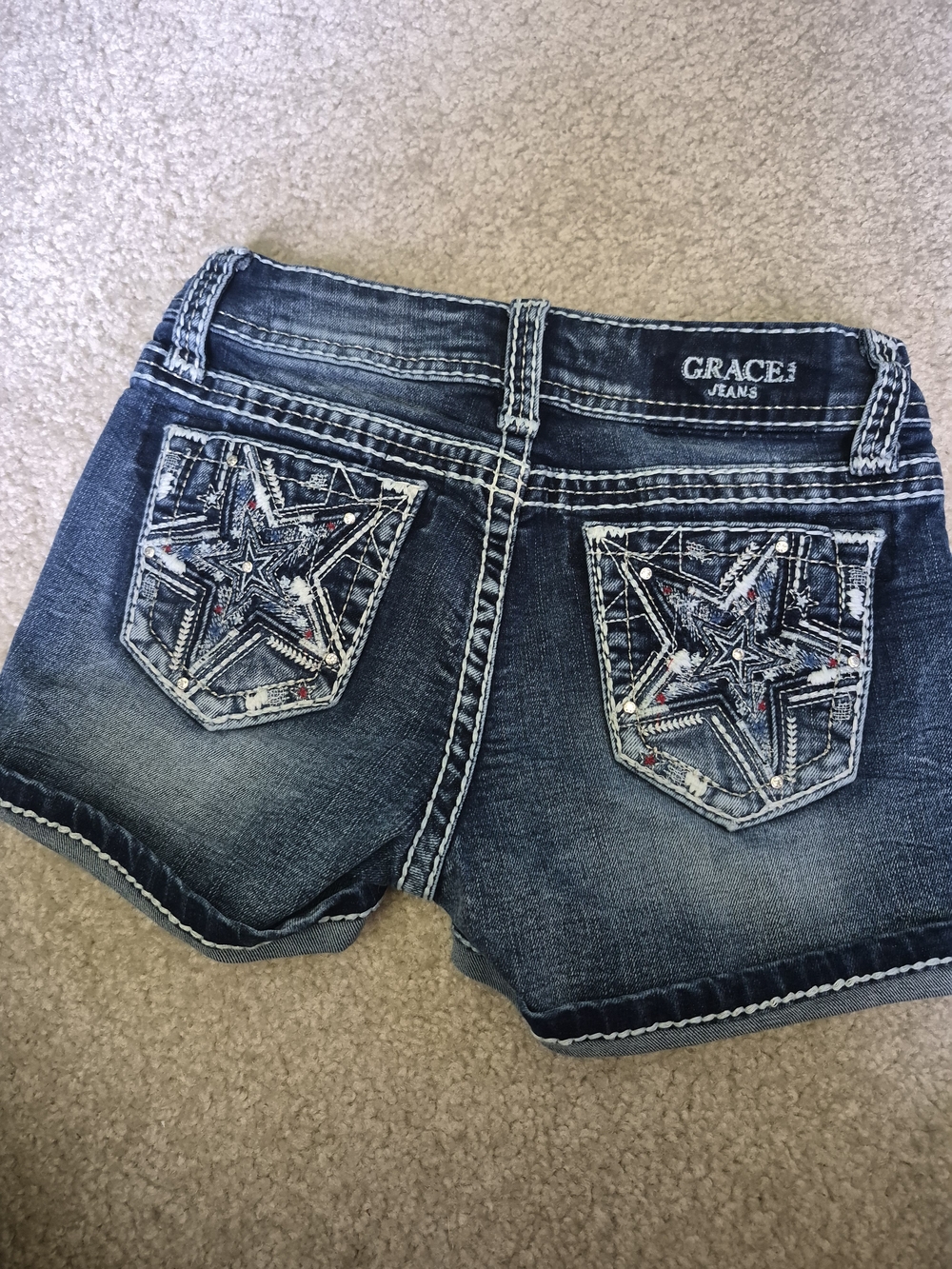 Girls' Size 12, Sparkly Pocket Denim Short